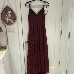 Fame and Partners Burgundy Lace Gown Sz 8